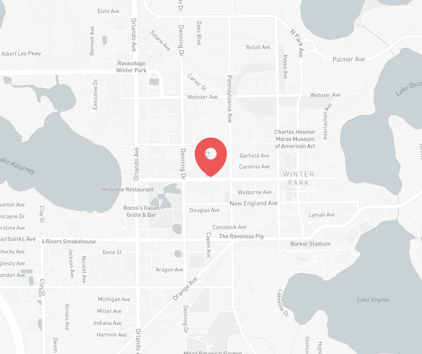 Where our Winter Park implant design office is located on a map